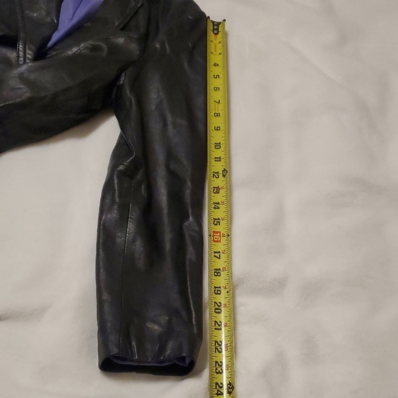 Mossimo Black Real Leather Jacket with Purple Lining - Picture 8 of 8